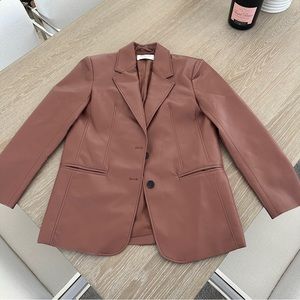 COPY - Aritzia memories blazer vegan leather cognac